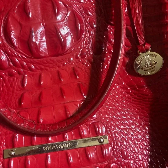 Reddish/maroon Brahmin Purse Tote Handbag - Picture 9 of 9